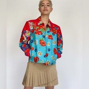 RARE Vintage St. John Sport 'Aster Garden' Floral Cotton Jacket-Size L 2